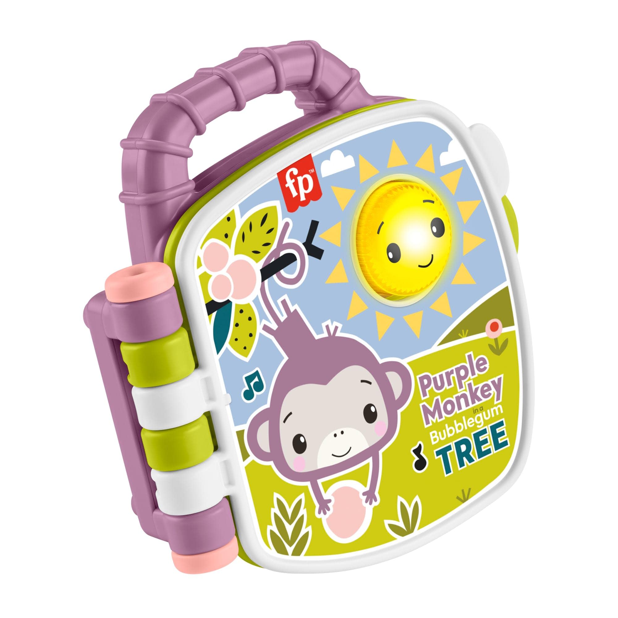 Fisher-Price Purple Monkey Musical Storybook | Baby Toy, Lights, Music & Sounds,