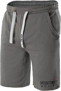 Mount Swiss Men's Shorts up to 8XL, 100% Cotton, Large Sizes, Short Casual Trousers, Sports Trousers, Summer Trousers, Elastic Waistband, Pockets, Breathable, Comfortable, Soft, Many Colours