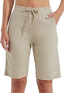 WILLIT Women Cotton Shorts Yoga Pants Long Pants Knee Length Summer Workout Pants 10" with Pockets
