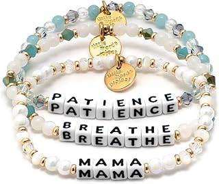 Little Words Project Original Bracelet with Colourful Beads and Gold Plated Brass Fittings, Handmade Design and Positive Message