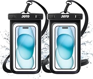 JOTO 2 Pack Waterproof Phone Pouch, Universal IPX8 Dry Bag up to 7" -Black