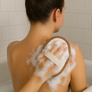 Shower Loofah Sponge Natural Lufa Bath Scrubber Set of 2 Gentle Body Exfoliating Sponge for Men and Women