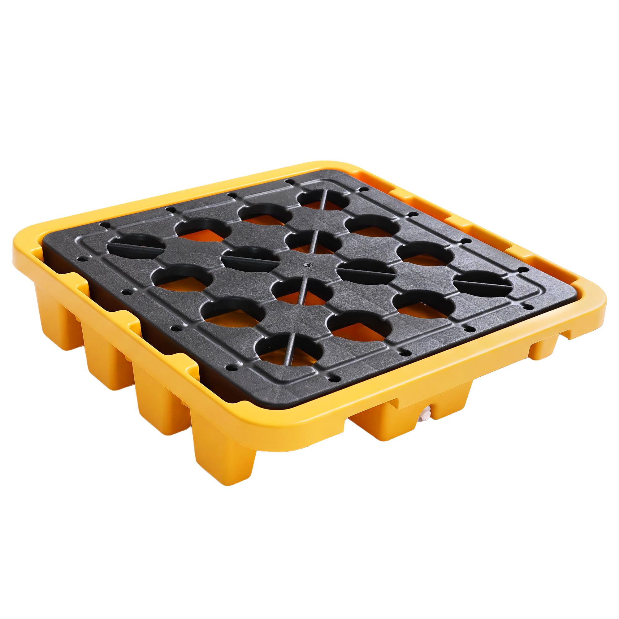 Cjgyz 1 Drum Spill Containment Pallet with Grating, 10.5-Gallon Sump | Yellow, 2