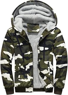 Men's Hoodie with Zip, Long Sleeve Hooded Jacket, Winter Warm Fleece Inner Sweatshirt, Plus Thick Fleece Jacket, Sweat Jacket with Hood