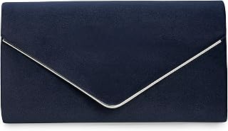 IXEBELLA Faux Suede Evening Bag for Women New Classic Velvet Formal Clutch Purse for Prom/Wedding/Black-Tie Events