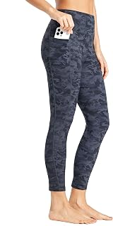 Willit Legging thermique doublé en polaire pour femme - Taille haute - Pour l'hiver, le yoga, la course à pied - Poches, camouflage noir, Taille XS