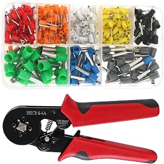 Ferrule Crimping Tool Kit AWG23-7 Self-Adjusting Ratchet Wire Crimping Tool Kit Crimper Pliers Set 400pcs Wire Terminal Crimping Connectors Wire End Ferrule Terminals