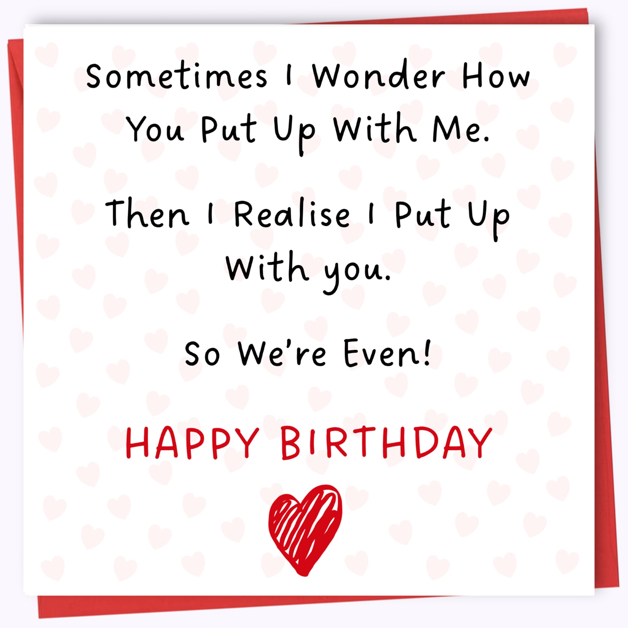 Printperfect - Boyfriend Birthday Card - Husband Wife Birthday Card 'Put Up With