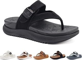 ONCAI Infradito ortopediche da donna con piattaforma con supporto per arco plantare, sandali estivi da spiaggia eleganti e alla moda e suola in gomma spessa per esterni