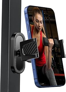 HOYXUN Magnetic Phone Holder for Gym, 360° Adjustable | Gym Phone Mount with Strong Magnet Base, Compatible with All Smartphones