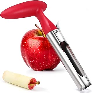 Apple Corer 304 Stainless Steel Apple Corer Pear Corer - Fruit Core Made Easy, Ergonomic Non-Slip Handle (Red)