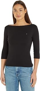 Tommy Hilfiger Women's Long-Sleeved T-Shirt New Cody Slim Boat Neck