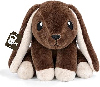 Brease 5 lb Unscented Weighted Brown Rabbit Stuffed Animal - Large, Cute Plush Toy Bunny for Gentle Embrace & Peaceful Moments, Soft Huggable Companion for Kids & Adults, Heavy Plushie for All Ages