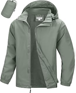 33,000ft Men's Packable Waterproof Jackets Lightweight Breathable Raincoat