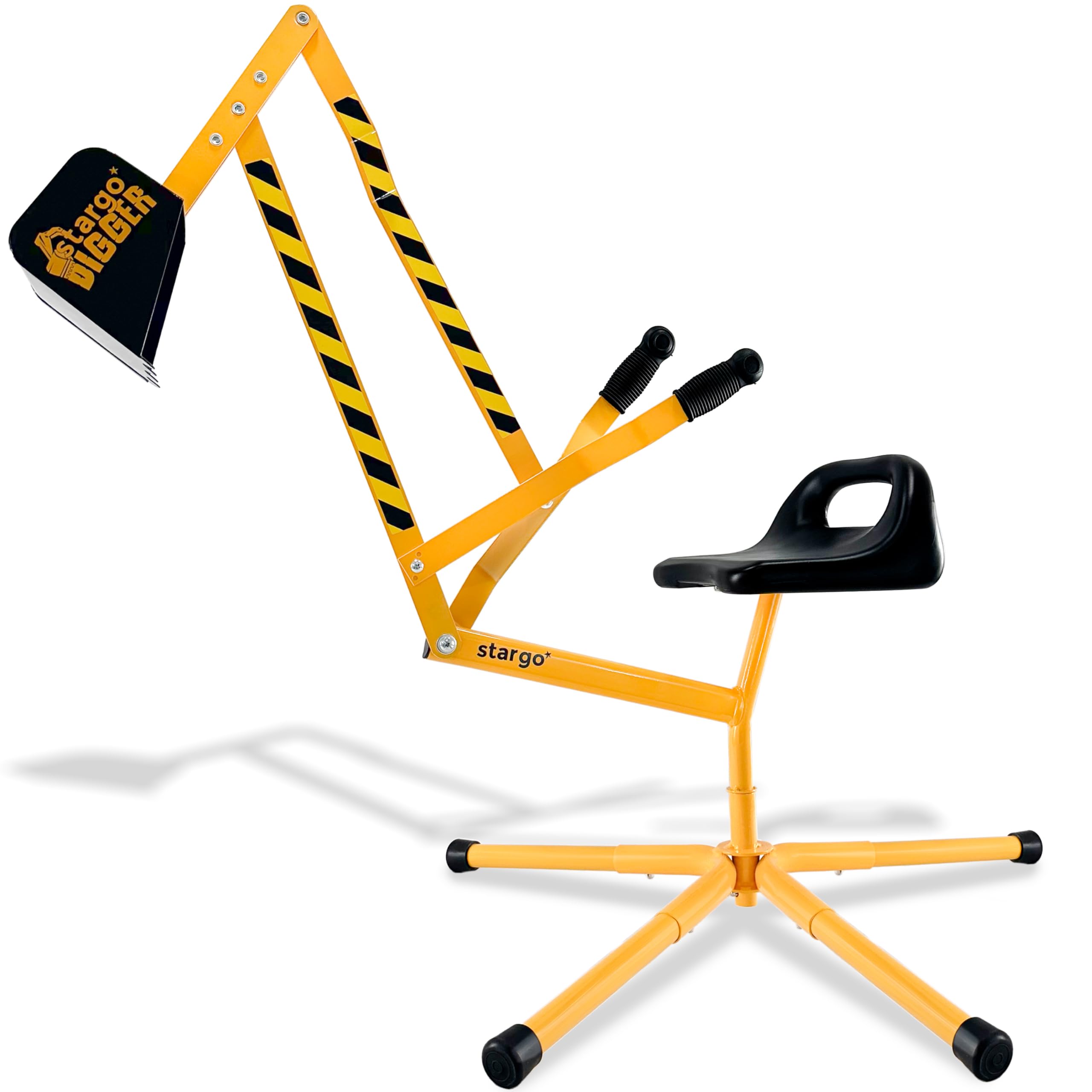 Stargo Sand Digger Kids Excavator Ride on Toy, Solid Steel Rotates 360, Hard Hat