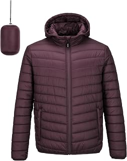 Outdoor Ventures Men's Winter Quilted Jacket Lightweight Packable Puffer Jacket Insulated Puffer Coat for Snow Ski Hiking Travel