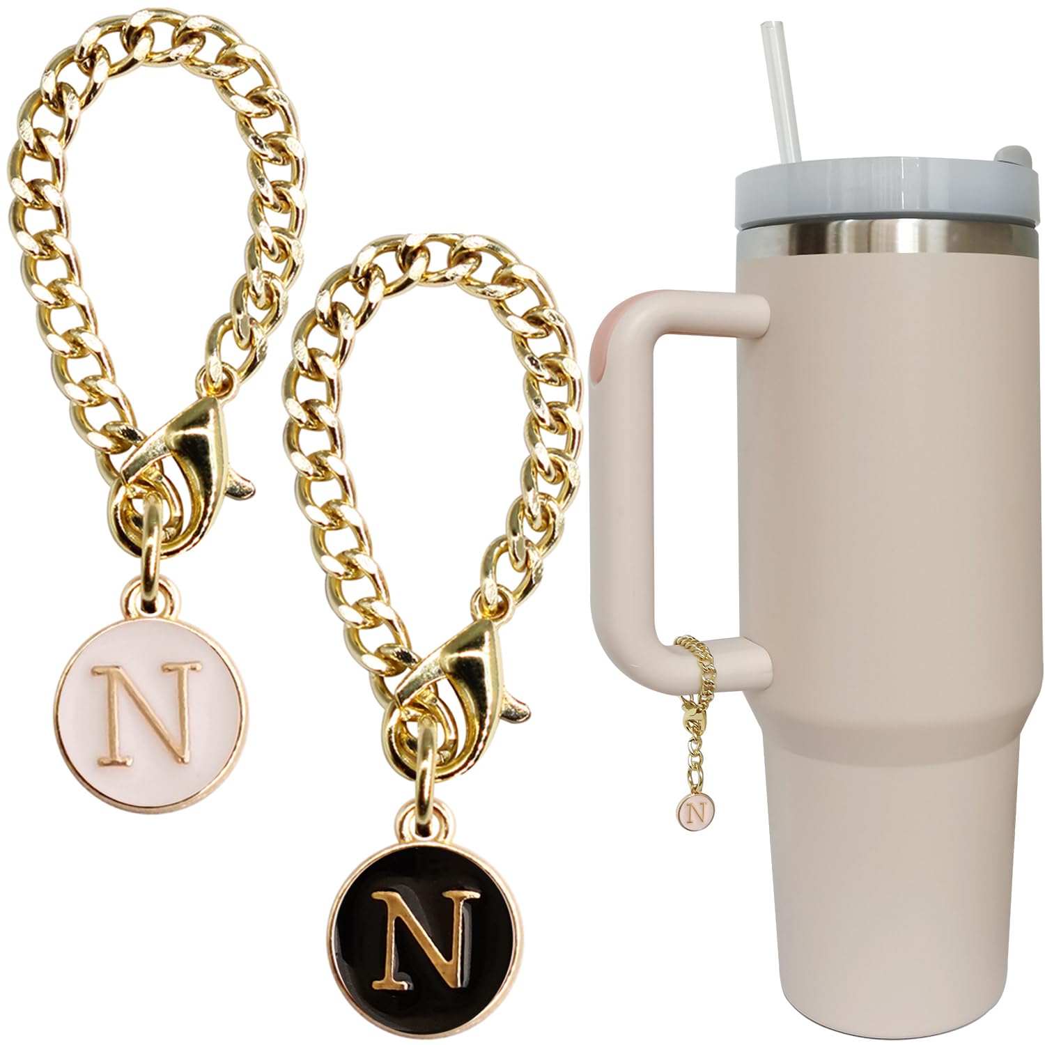 Stanley Cup Letter Charm 2pcs Initial Name ID Personalised Handle Charm for Stan
