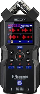Zoom H4essential 4-Track Handy Recorder with 32-Bit Float, Accessibility, Stereo Microphones, 2 XLR/TRS Combo Inputs, Record to SD Card, USB Interface, for Musicians, Podcasters, Filmmakers