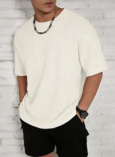 Mens Textured Crew Neck Oversized Short Sleeve Waffle Knit T Shirts Lightweight Breathable T Shirts
