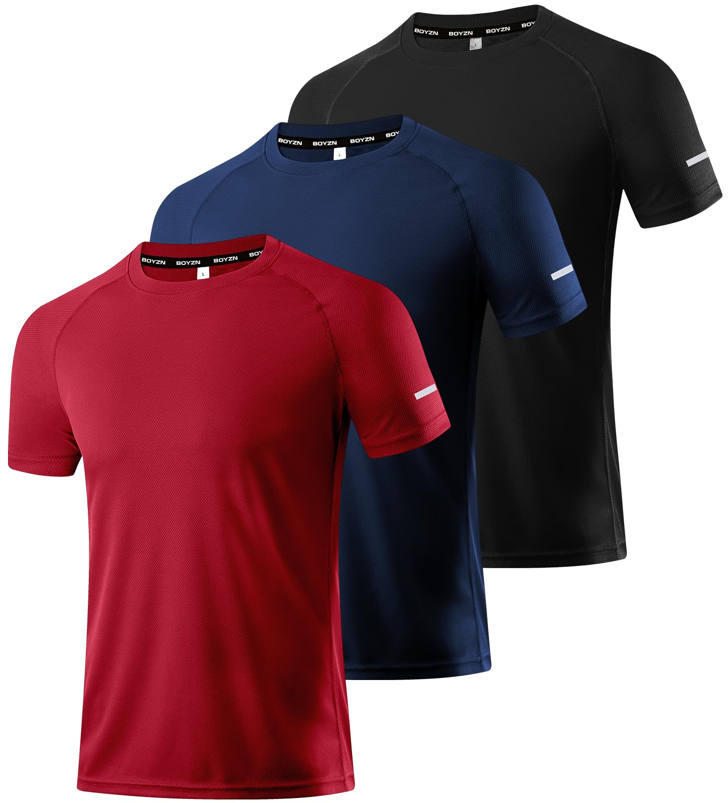 Boyzn 1, 3, 5 or 7 Pack Men's Workout Running Shirts, Dry Fit Moisture Wicking T