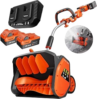 VOLTASK Cordless Snow Shovel, 48V | 17-Inch Cordless Snow Blower, Battery Snow Blower with Directional Plate (2 * 24V Battery & Dual Quick Charger Included)