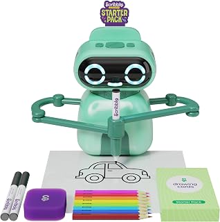 Dan&Darci Scribbly The Drawing Robot for Kids - 3 4 5 6 7 8 Year Old Girl 5 Year Old Boy Birthday Gift - Kids Toys for Ages 5-7 - Learning Toys for Boys - Girls Educational Cool Toy