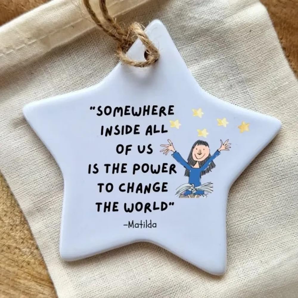 Thank You Gifts Pentagram Acrylic Pendant with Inspirational Quotes, Car Mirror 