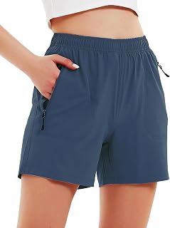 Womens 5" Hiking Cargo Shorts Quick Dry Lightweight Athletic Outdoor Shorts for Workout with Zipper Pockets