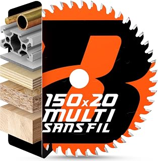 BAUBECK Circular Saw Blade 150 x 20 mm | Reducing Rings 16 mm and 10 mm Included | Multi-Material for Wood, Aluminum, Metal | Fine Cut (150 x 16 / 150 x 10)