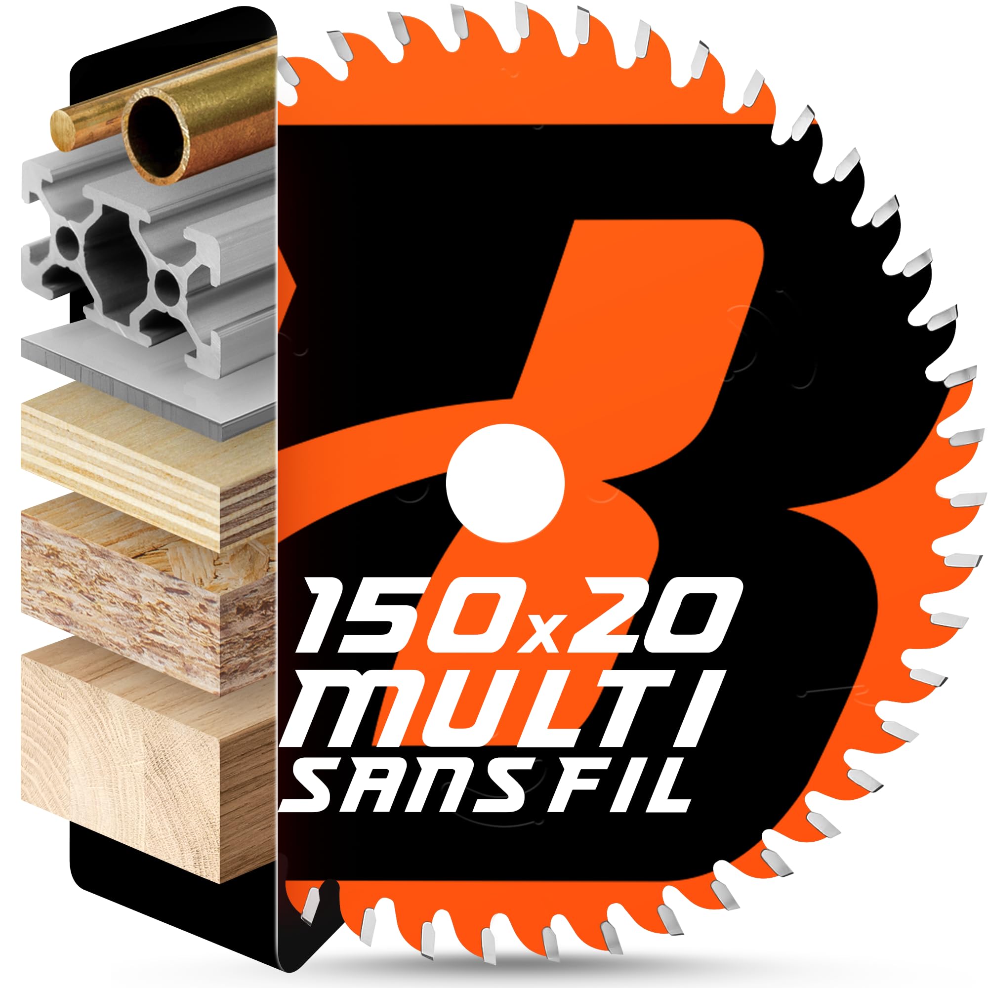 BAUBECK Circular Saw Blade 150 x 20 mm | Reducing Rings 16 mm and 10 mm Included