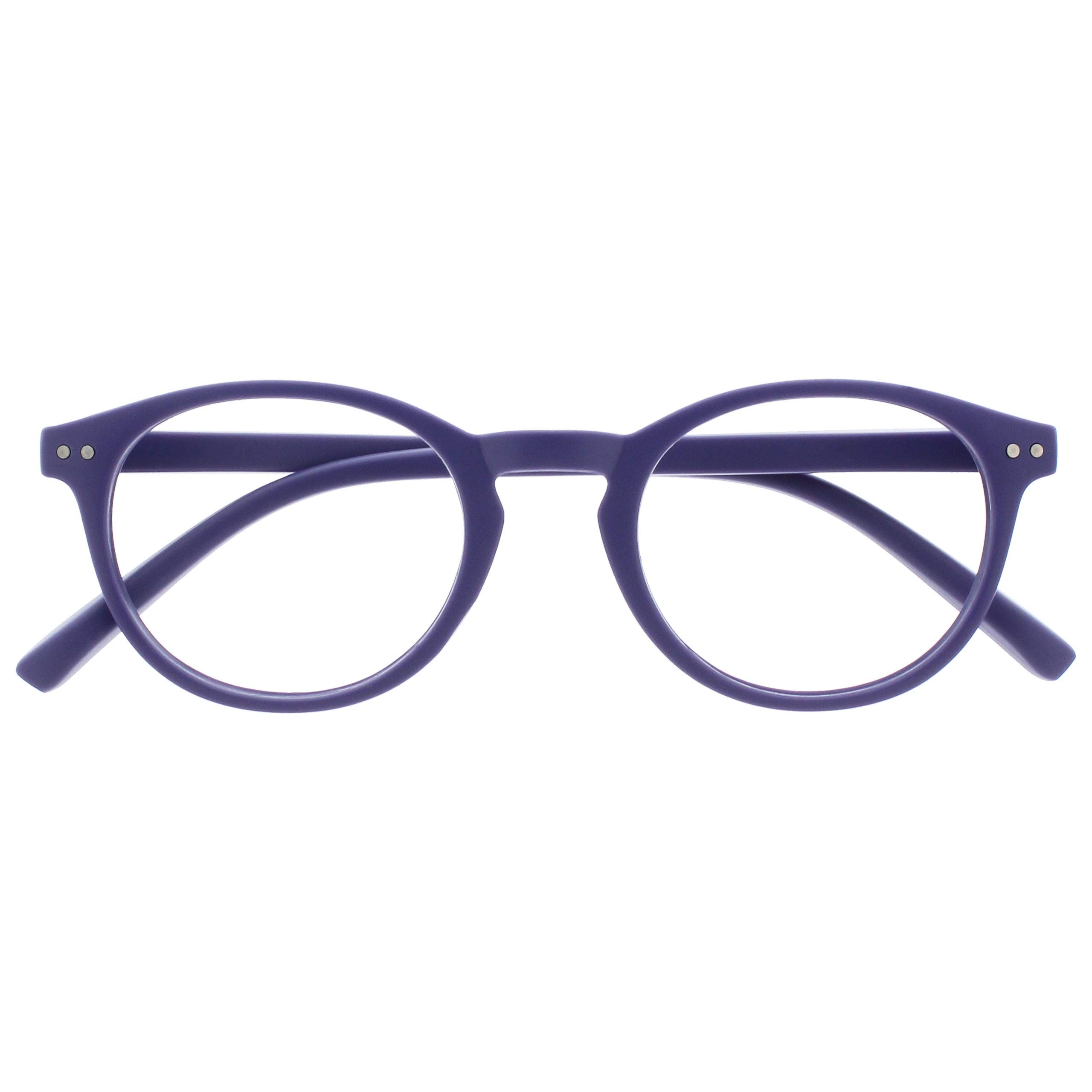 OPULIZE Zen Reading Glasses Smooth Matte Purple Small Men Women Hinges Spring R2