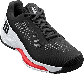 Wilson Men's Rush Pro 4.0 Bk/Wh/Poppy 6.5Track Shoe