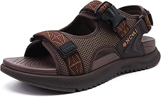 ONCAI Men's Sports Hiking Sandals Mesh Trekking Sandalias with Adjustable Strap