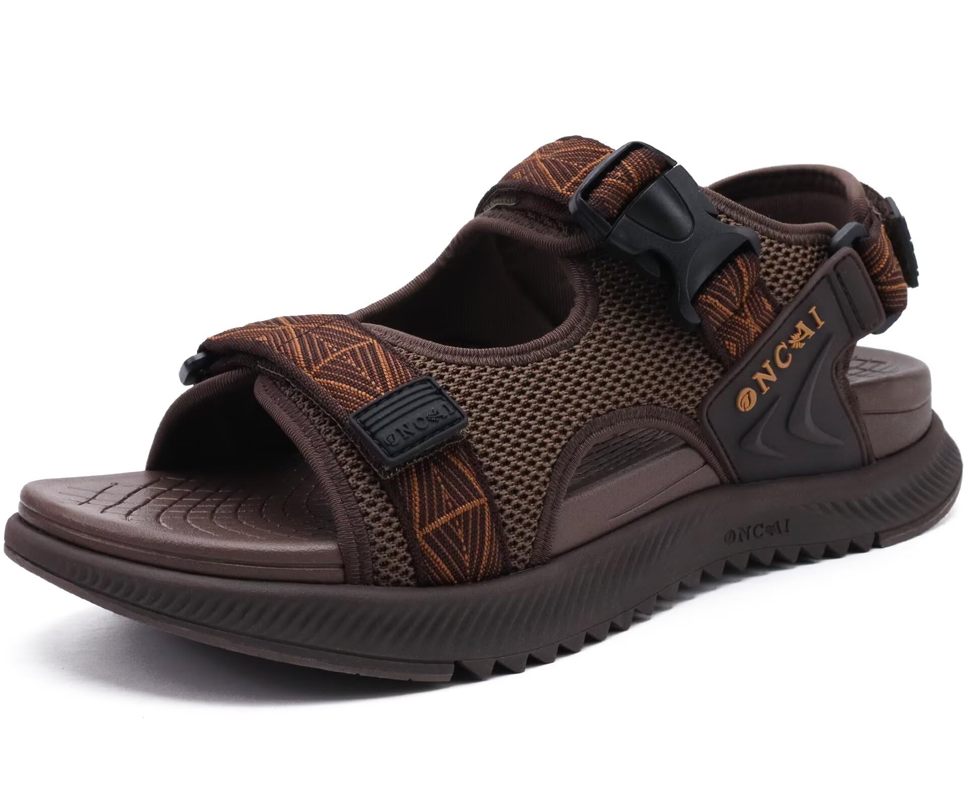 ONCAI Men's Sports Hiking Sandals Mesh Trekking Sandalias with Adjustable Strap