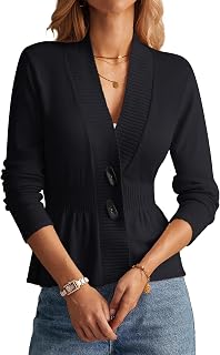 GRACE KARIN Women 2026 Button Down Lightweight Cardigan Casual Open Front Sweater Crochet Tops Knitted Coat