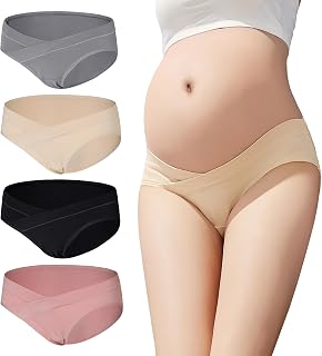 CM Tech Maternity Shorts [Set of 4], Low-rise Cotton Pregnancy Pants, Pre- and Postnatal, Cotton, Antibacterial and Deodorant, Maternity Underwear, No-tightening, Panties, Large Size