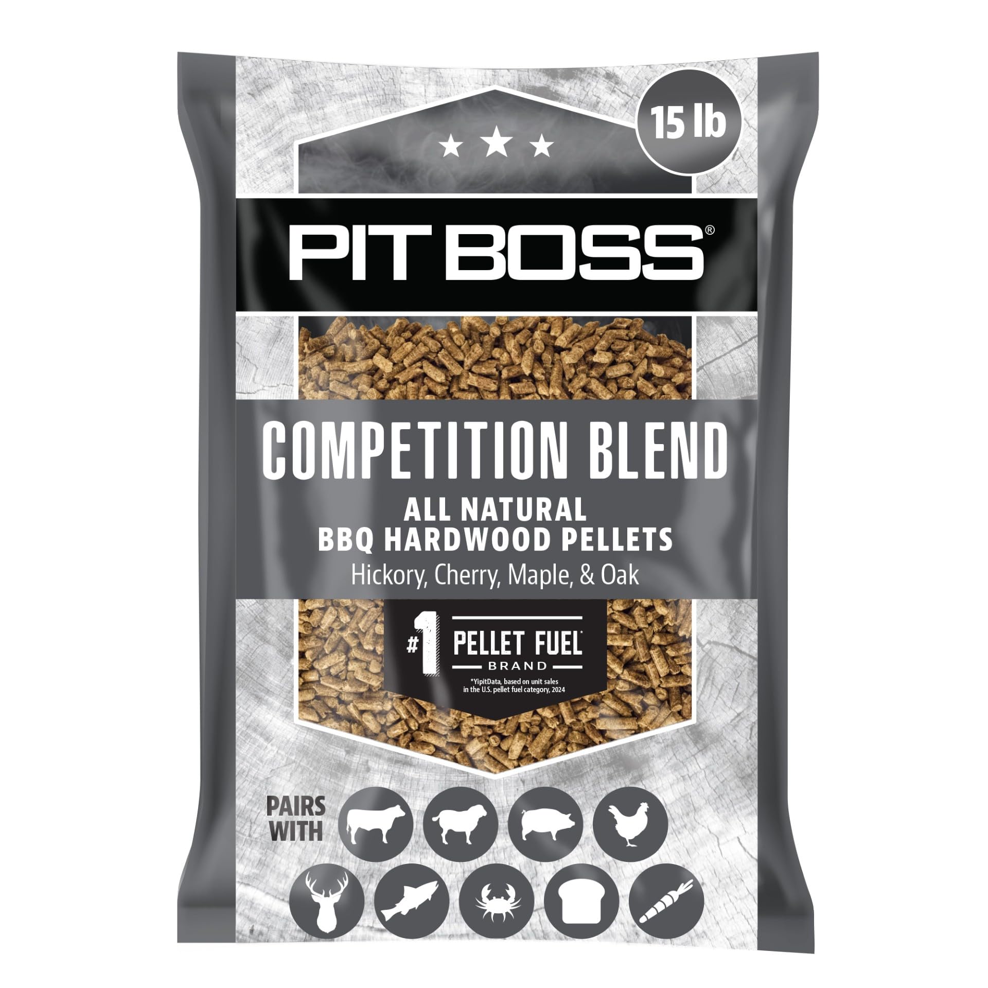 Pit Boss Competition Blend 100% All Natural Hardwood BBQ Pellets, 15 lb Bag | #1