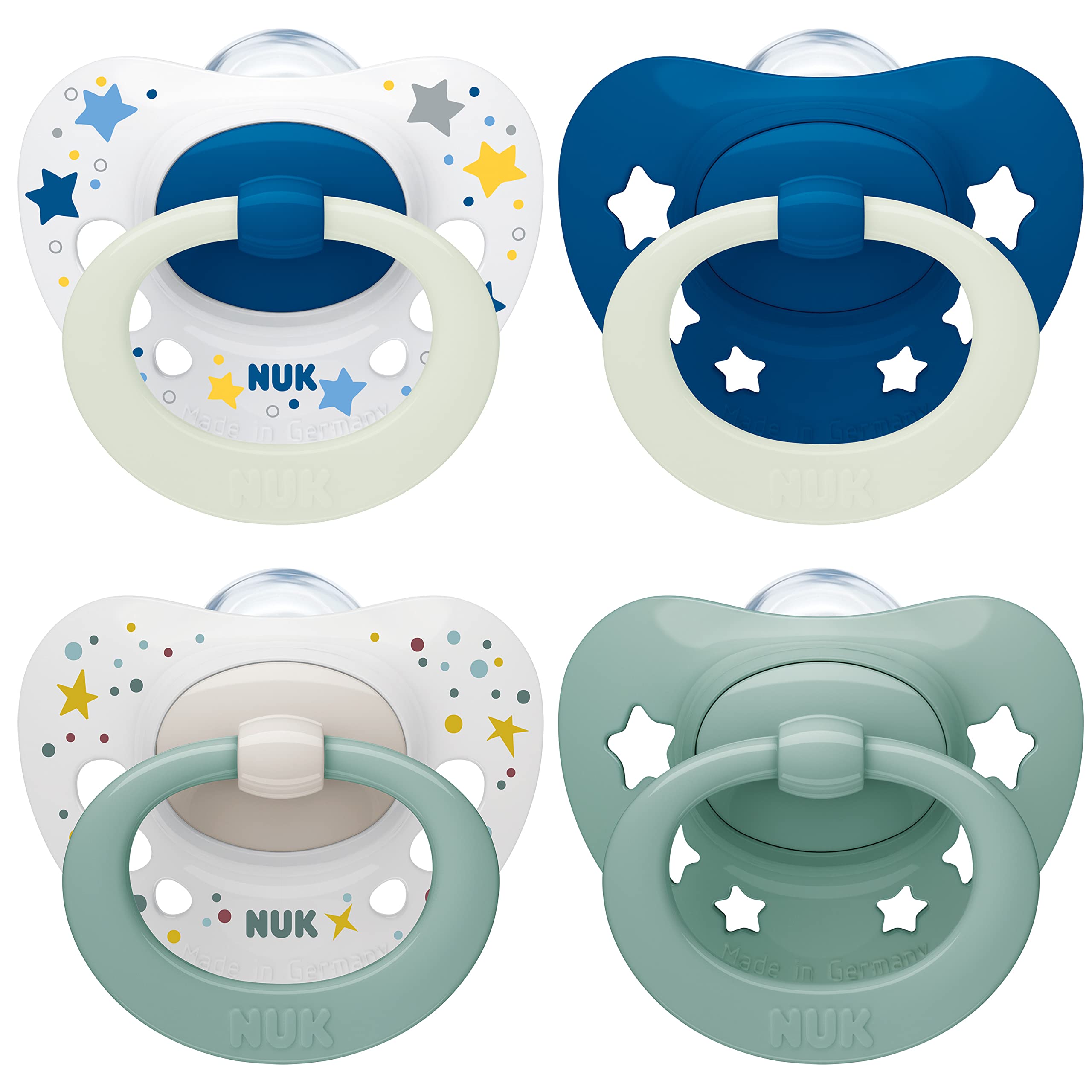 NUK Signature Day & Night Baby Dummy | 0-6 months | Soothes 95% of Babies | Hear