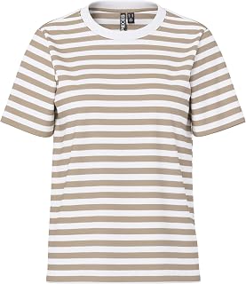 PIECES Pcria SS tee Stripes Noos BC T-Shirt for Women