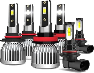 Light Bulbs Fit For 2015-2020 Ford F150 LED Headlight Bulbs,9005 High Beam + H11 Low Beams + 9145 Fog Lights,Super Bright 6000K White Light,Plug N Play,6-Pack