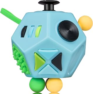 VCOSTORE Fidget Toys, 12 Sided Fidget Toy Cube for Adults Kids,Blue