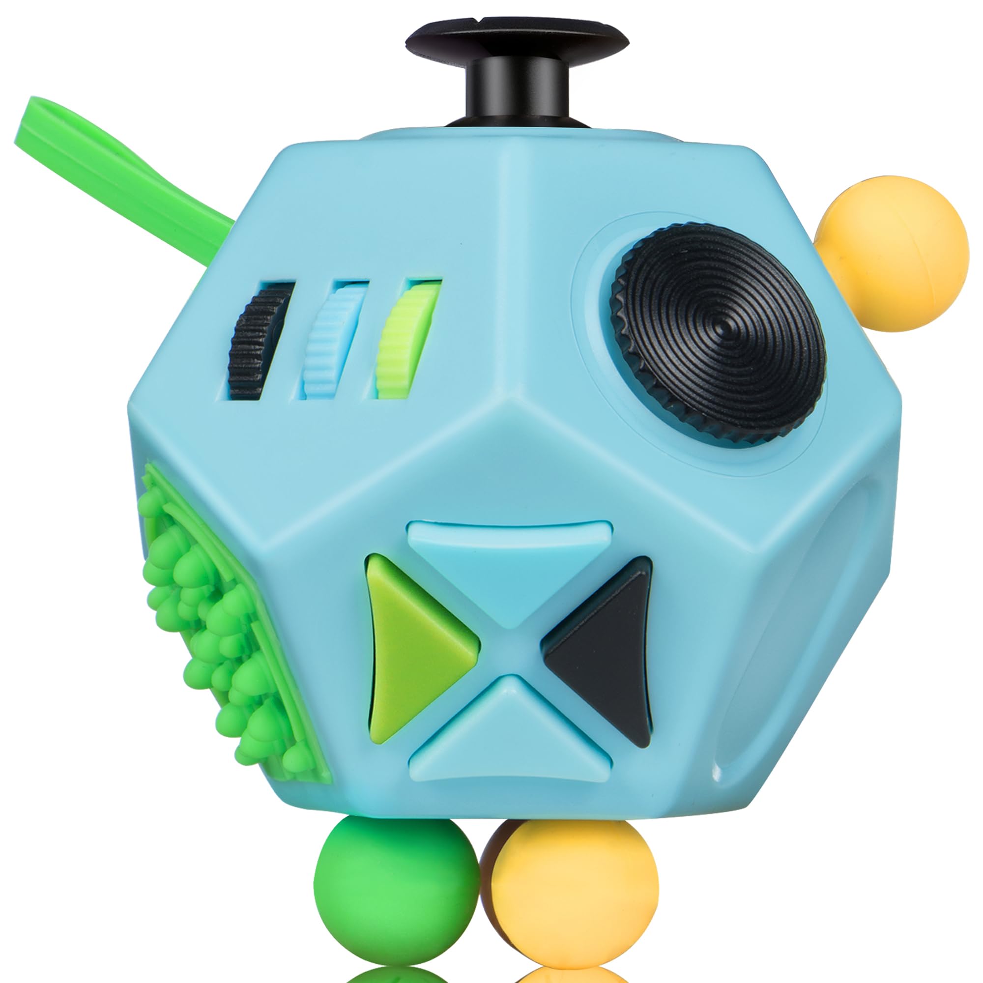 VCOSTORE Fidget Toys, 12 Sided Fidget Toy Cube for Adults Kids,Blue