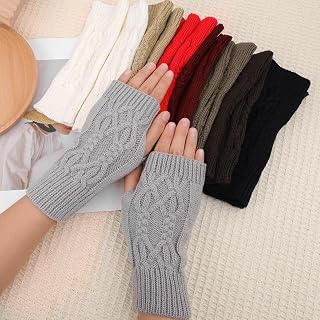 1 Pair Women's Short Knit Fingerless Gloves Autumn Winter Warm Mittens Soft Winter Gifts for Friends and Family