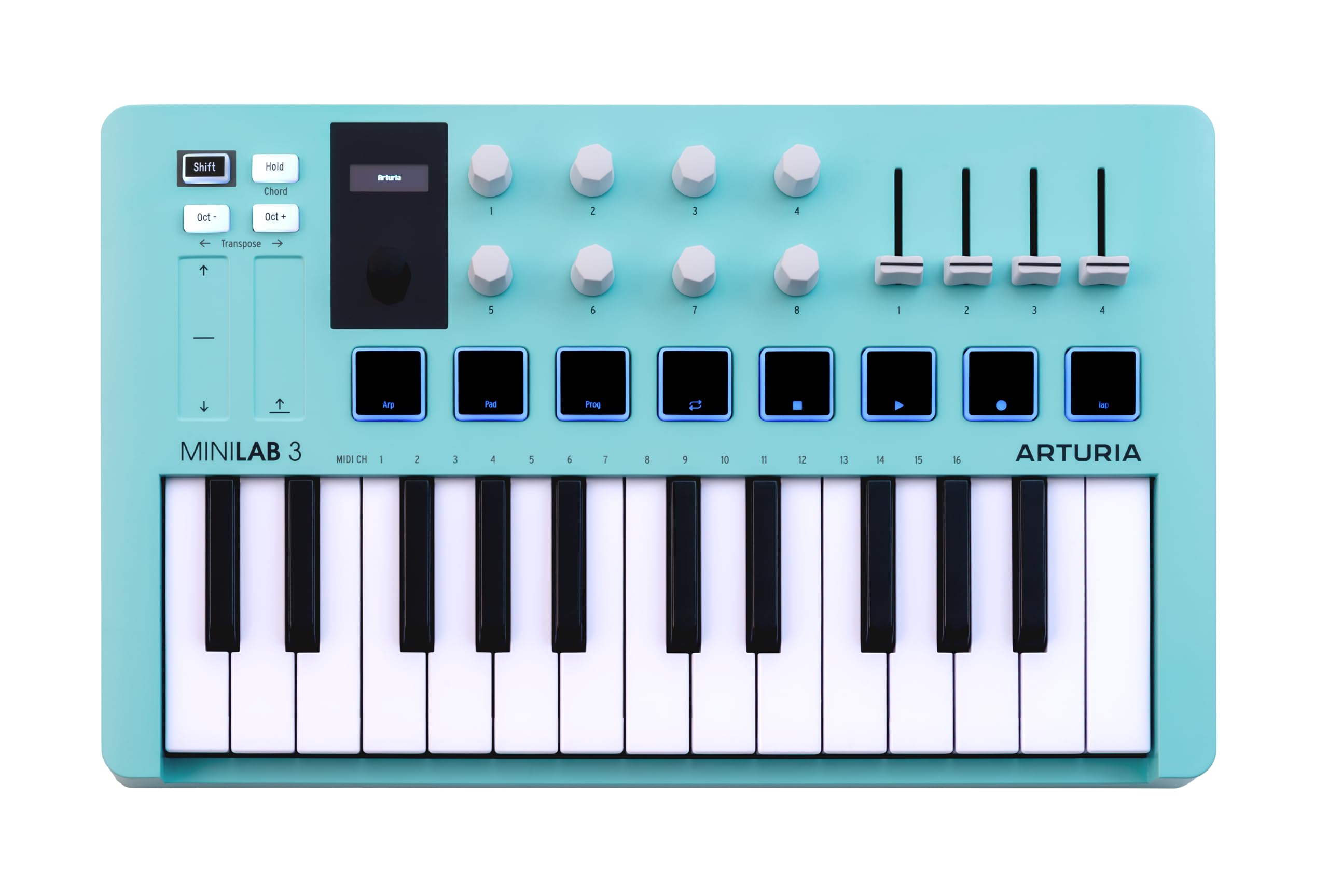 Arturia MiniLab 3-25 Key USB MIDI Keyboard Controller With 8 Multi-Color | 8 Mul
