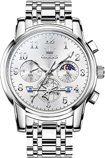 OLEVS Watches for Men Luxury Casual Dress Mens Chronograph Watches Big Face Easy Read Men's Wrist Watches Classic Waterproof Luminous Men Watch Analog Stainless Steel Quartz Business Watch for Men