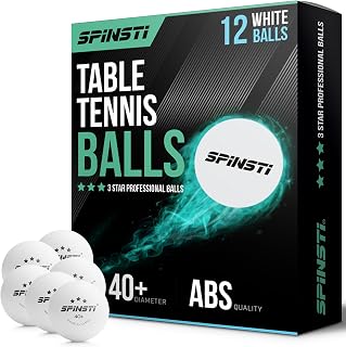 SPINSTI Premium Table Tennis Balls 40+mm Professional 3 Star ABS Quality (White/Orange) High-Performance Ping Pong Balls for Indoor & Outdoor Sports Spherical & Celluloid-Free