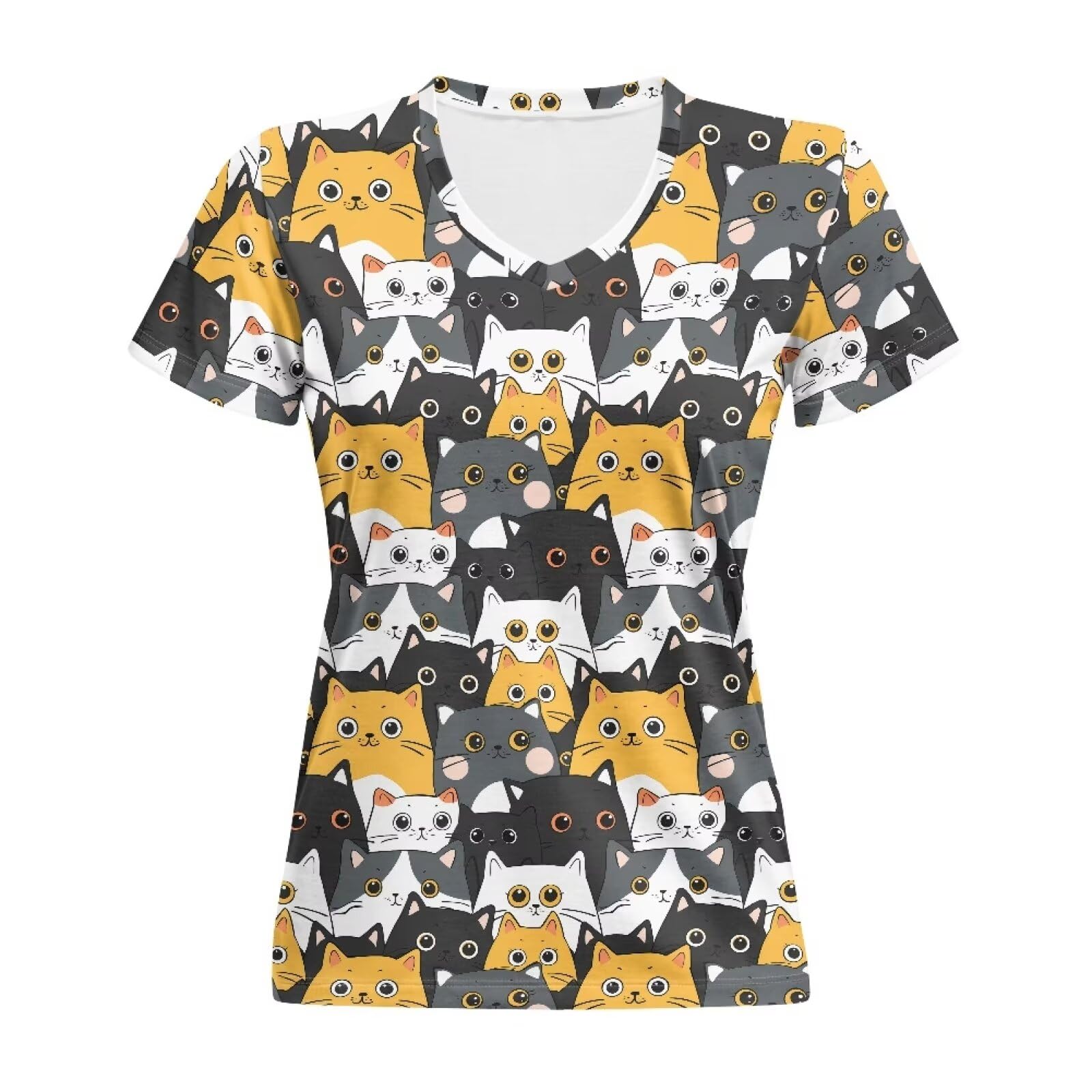 Women Summer Casual Short Sleeve V Neck T Shirts Plus Size Athletic T Shirts Gra