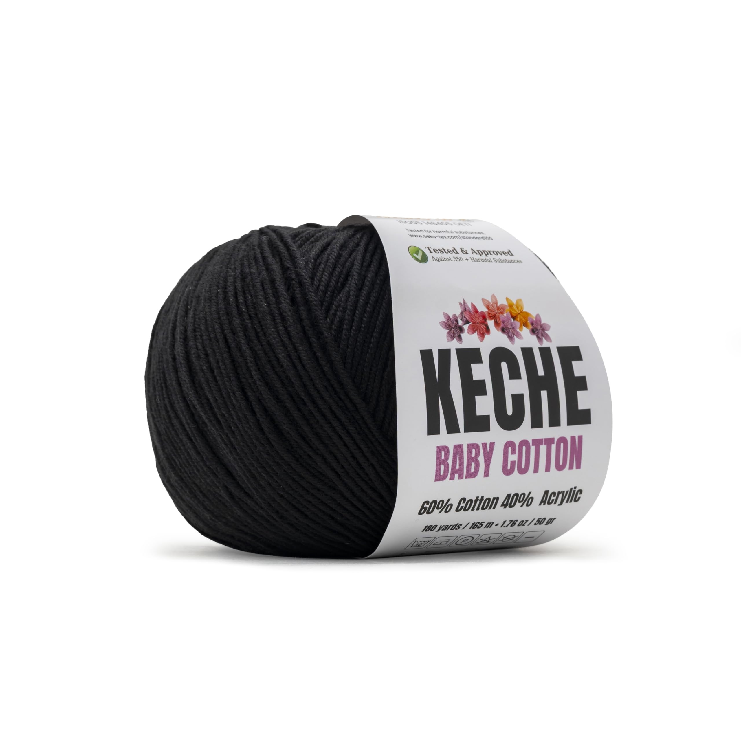 Keche Baby Cotton, 60% Cotton 40% Acrylic Yarn, Soft Cotton Yarn for Crochet and