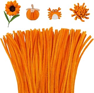 Mnuizu 200 Pcs Pipe Cleaners, Chenille Stems Pipe Cleaner Craft Supplies | Fuzzy Sticks Christmas Craft Supplies for DIY Art & Creative Crafts Decorations, Orange