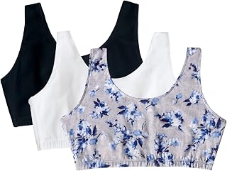 Fruit of the Loom Women's Wireless Cotton Sports Bra, Multipack